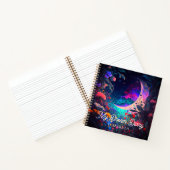 Gepersonaliseerde Floral Crescent Moon Dream Diary Notitieboek (Binnen)