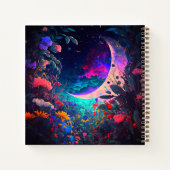 Gepersonaliseerde Floral Crescent Moon Dream Diary Notitieboek (Achterkant)
