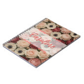 Gepersonaliseerde Floral Design Spiral Notitieboek (Linkerzijde)