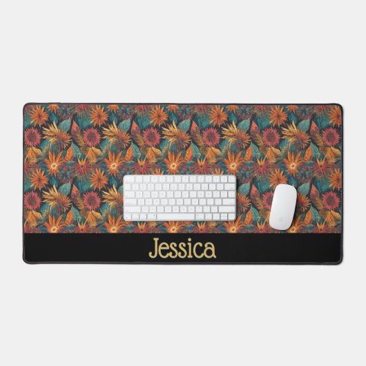 Gepersonaliseerde Floral Desk Mat (Keyboard & Muis)