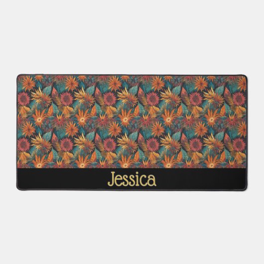 Gepersonaliseerde Floral Desk Mat (Voorkant)