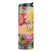 Gepersonaliseerde floral drink tumbler thermosbeker (Gedraaid links)