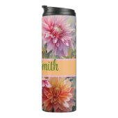 Gepersonaliseerde floral drink tumbler thermosbeker (Geroteerd rechts)