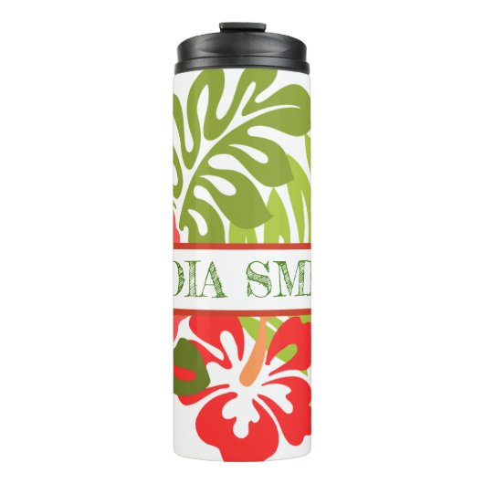 Gepersonaliseerde floral drink tumbler thermosbeker (Voorkant)