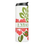 Gepersonaliseerde floral drink tumbler thermosbeker (Gedraaid links)