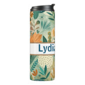 Gepersonaliseerde floral drink tumbler thermosbeker (Gedraaid links)