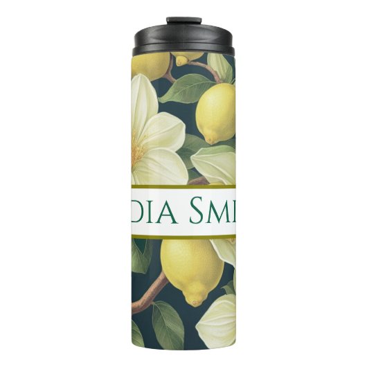 Gepersonaliseerde floral drink tumbler thermosbeker (Voorkant)