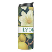 Gepersonaliseerde floral drink tumbler thermosbeker (Gedraaid links)