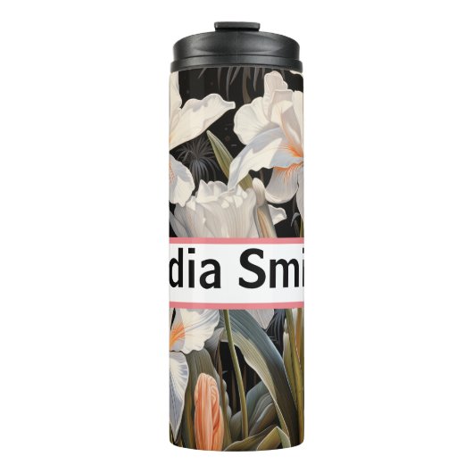 Gepersonaliseerde floral drink tumbler thermosbeker (Voorkant)