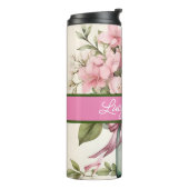 Gepersonaliseerde floral drink tumbler thermosbeker (Gedraaid links)