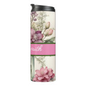 Gepersonaliseerde floral drink tumbler thermosbeker (Geroteerd rechts)