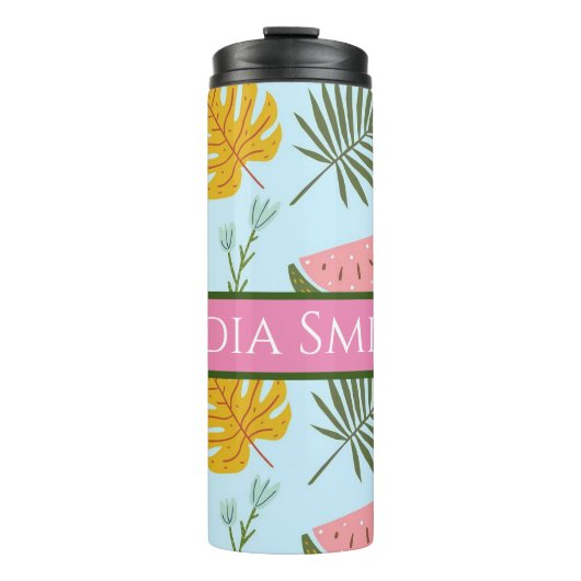 Gepersonaliseerde floral drink tumbler thermosbeker (Voorkant)