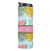 Gepersonaliseerde floral drink tumbler thermosbeker (Geroteerd rechts)