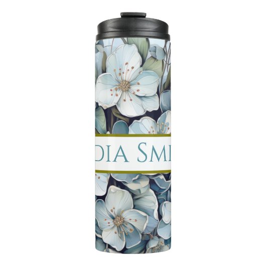 Gepersonaliseerde floral drink tumbler thermosbeker (Voorkant)