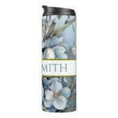 Gepersonaliseerde floral drink tumbler thermosbeker (Geroteerd rechts)