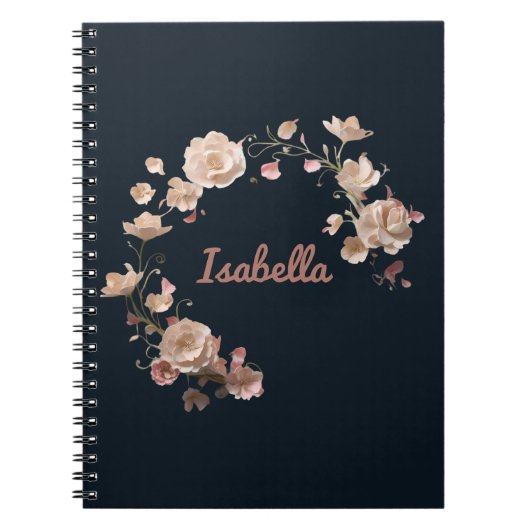 Gepersonaliseerde Floral Elegance Spiral Notitiebo Notitieboek (Voorkant)