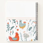 Gepersonaliseerde Floral Fun Chicken Journal Notitieboek (Achterkant)