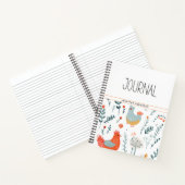 Gepersonaliseerde Floral Fun Chicken Journal Notitieboek (Binnen)