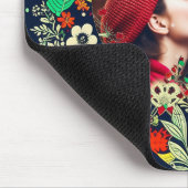 Gepersonaliseerde Floral Heart Lijst Foto Muismat (Hoek)