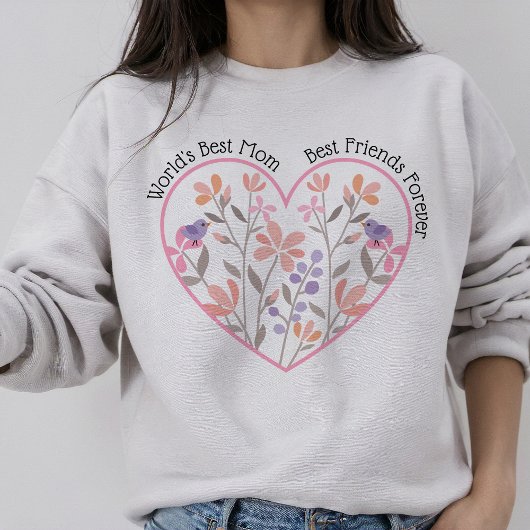 Gepersonaliseerde Floral Heart Moederdag Trui