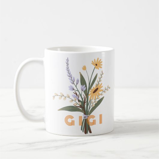 Gepersonaliseerde Floral Keramische Mok (Links)