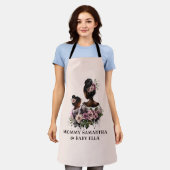 Gepersonaliseerde Floral Ma en Baby (2) Schort (Gedragen)