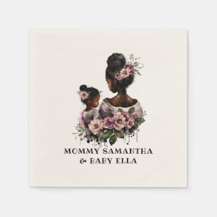 Gepersonaliseerde Floral Ma en Baby (2) Servet