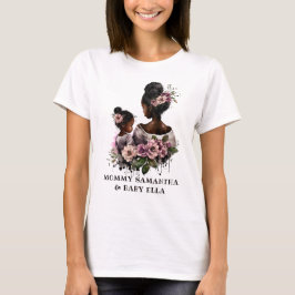 Gepersonaliseerde Floral Ma en Baby (2) T-shirt