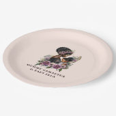Gepersonaliseerde Floral Ma en Baby (3) Papieren Bordje (Gekanteld)