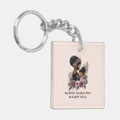 Gepersonaliseerde Floral Ma en Baby (3) Sleutelhanger (Voorkant Links)