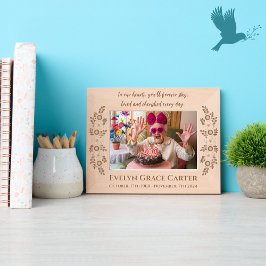 Gepersonaliseerde Floral Memorial naamsherinnering Gegraveerde Lijstjes