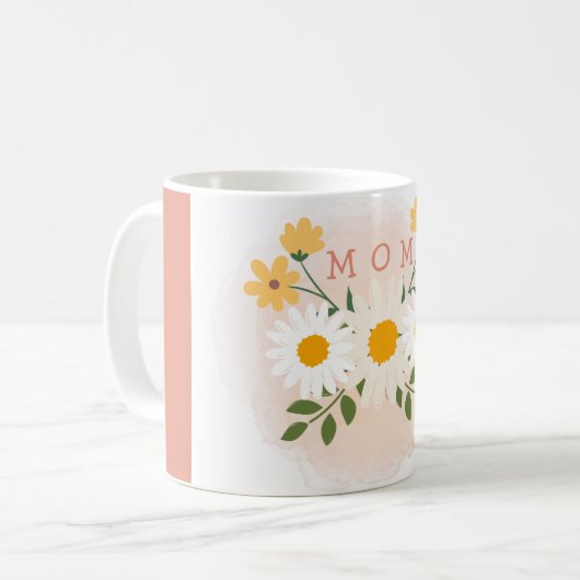 Gepersonaliseerde Floral Moeder Moederdag Koffiemok (Voorkant links)