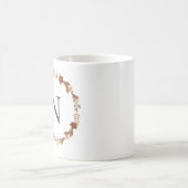 Gepersonaliseerde Floral Monogram Koffie Mok (Center)