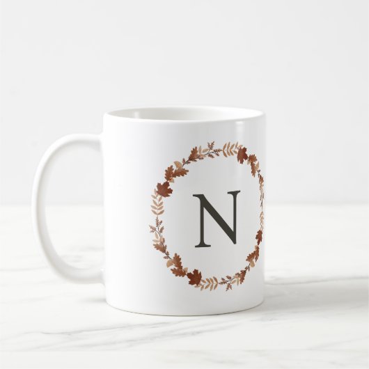 Gepersonaliseerde Floral Monogram Koffie Mok (Links)