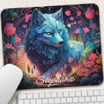 Gepersonaliseerde Floral Mystieke Wolf Muismat<br><div class="desc">Maak van uw werkplek een mystiek oase met deze gepersonaliseerde muismat met een majestueuze wolf die te midden van een betoverend bos huilt. De boeiende scène, verlicht door de etherische gloed van de maan, roept een gevoel van verwondering en avontuur op. Voeg een persoonlijk tintje toe met jouw naam of...</div>