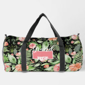 Gepersonaliseerde Floral Oma Moederdag Zwart Plunjezak (Achterkant)