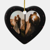 Gepersonaliseerde Floral-paren Valentijnsdag Gift Keramisch Ornament (Achterkant)