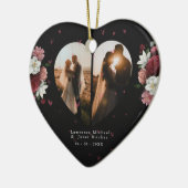 Gepersonaliseerde Floral-paren Valentijnsdag Gift Keramisch Ornament (Links)