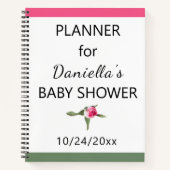 Gepersonaliseerde Floral Spray Baby shower Planner Notitieboek (Voorkant)