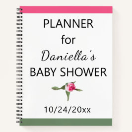 Gepersonaliseerde Floral Spray Baby shower Planner Notitieboek