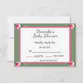 Gepersonaliseerde Floral Spray Baby shower RSVP Kaartje (Voorkant)