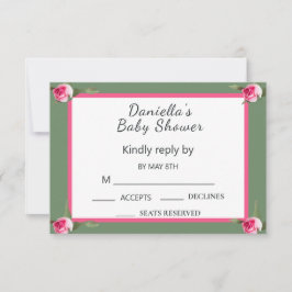 Gepersonaliseerde Floral Spray Baby shower RSVP Kaartje