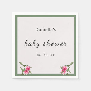 Gepersonaliseerde Floral Spray Baby shower Servet