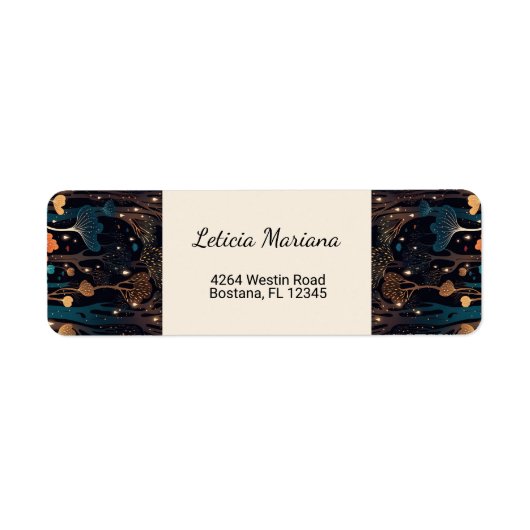 Gepersonaliseerde Floral Spray Fantasy Art Etiket (Voorkant)