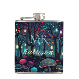 Gepersonaliseerde Floral Spray Fantasy Art Flask Heupfles
