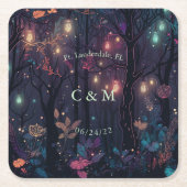 Gepersonaliseerde Floral Spray Fantasy Art Kartonnen Onderzetters (Voorkant)