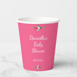 Gepersonaliseerde Floral Spray Red Paper Cups Papieren Bekers