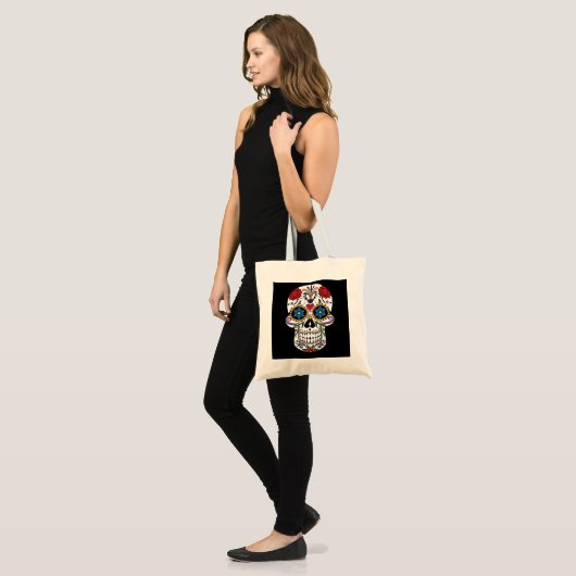 Gepersonaliseerde Floral Sugar Skull Canvas tas (Voorkant (model))