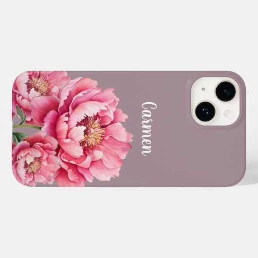Gepersonaliseerde Floral telefoonhoes, aangepaste  Case-Mate iPhone Case (Achterkant (horizontaal))