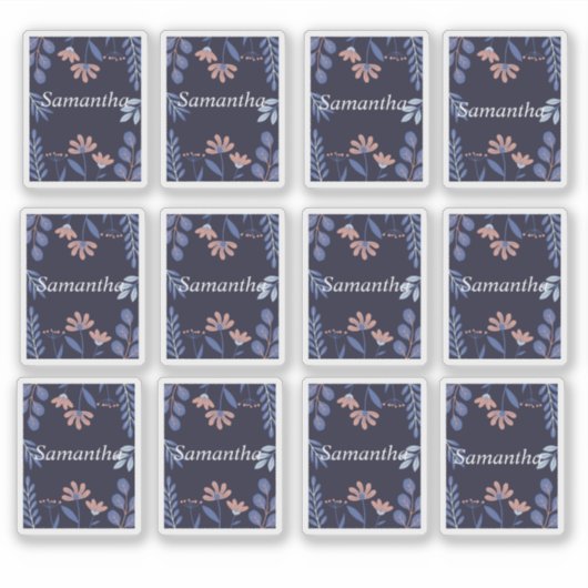 Gepersonaliseerde Floral Vinyl Stickers (Voorkant)